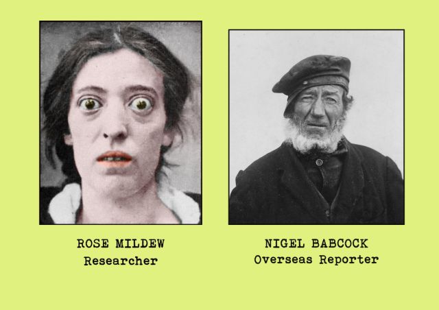 Portrait photgraphs of office staff members - Rose Mildew (researcher) and Nigel Babcock (overseas reporter)