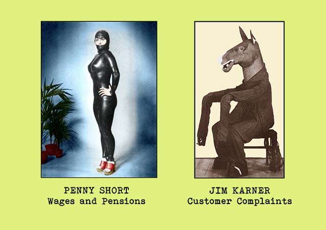Portrait photgraphs of office staff members - Penny Short (Wages and Pensions) and Jim Karner (Customer Complaints)